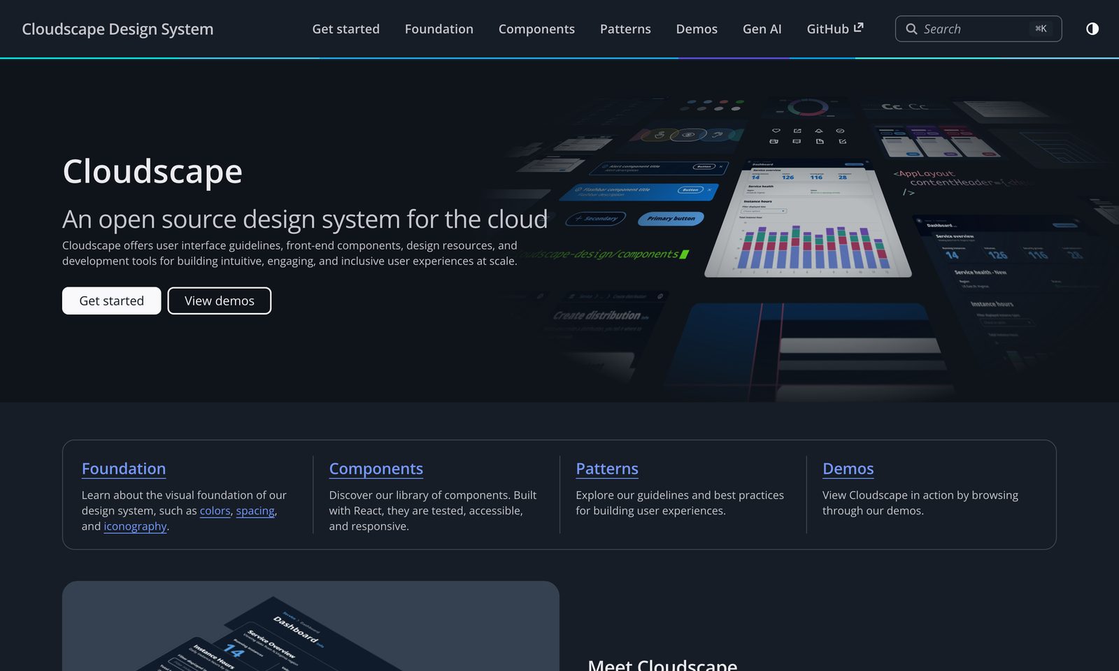 AWS Cloudscape: the system behind the AWS console. Source: cloudscape.design