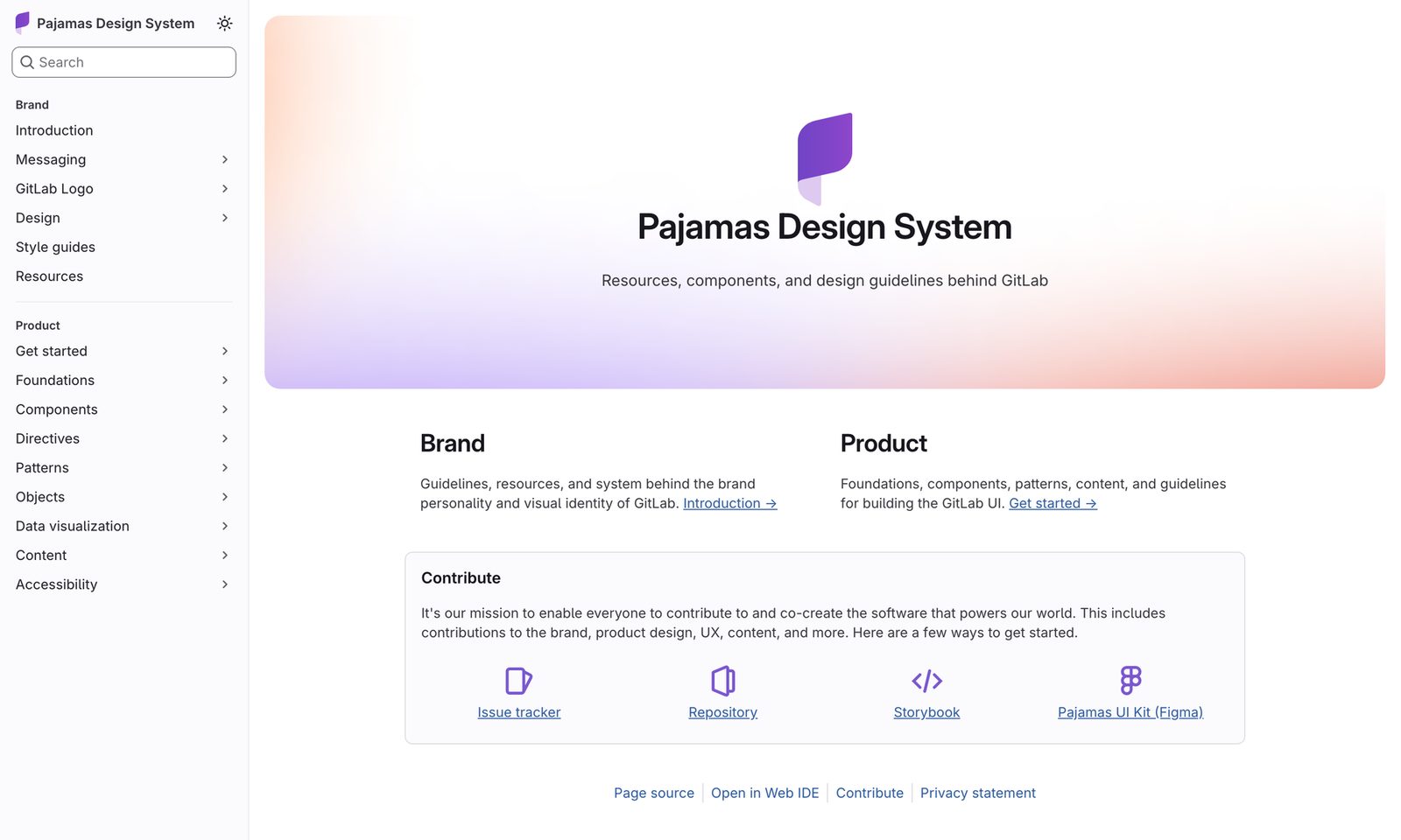 GitLab&rsquo;s Pajamas keeps system, docs and contribution in one place. Source: design.gitlab.com