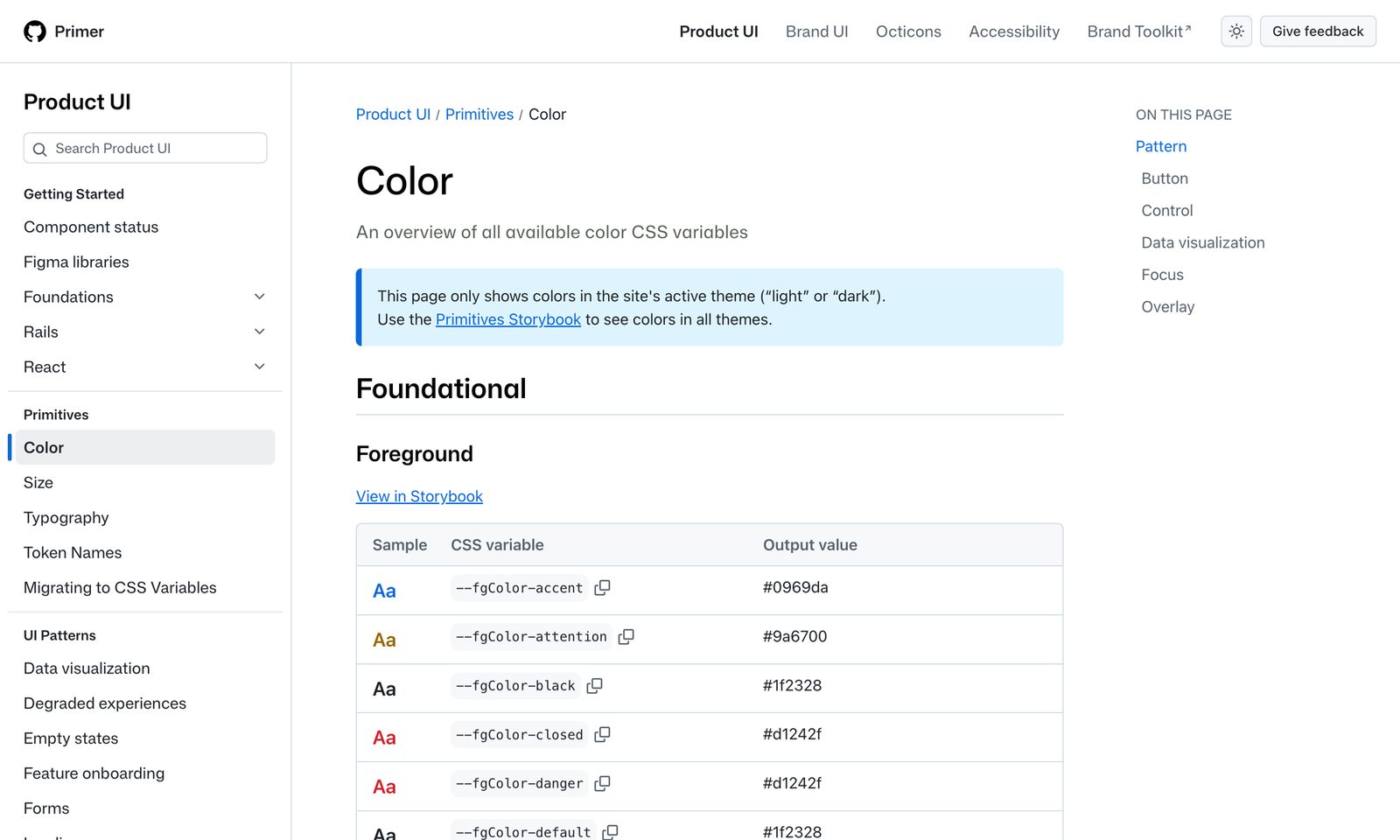 GitHub Primer’s primitive colour tokens. Source: primer.style