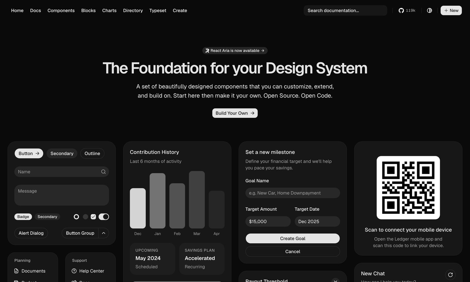 shadcn/ui: a copy-in component foundation built entirely on tokens. Source: ui.shadcn.com